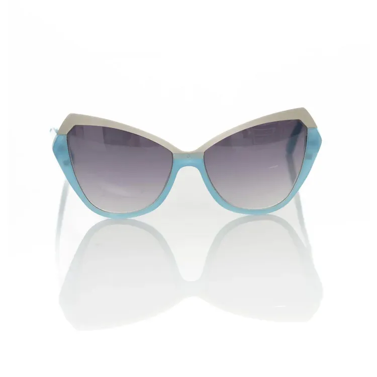 Frankie Morello Metal Cat Eye Sunglasses Women's Blue-1