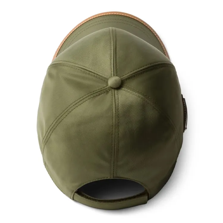 PRADA Leather, Nylon, Enamel Baseball Caps Men's Green-1