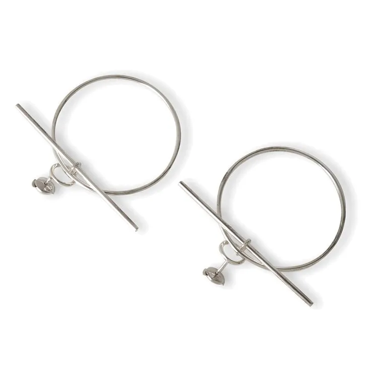 HERMES 925 Sterling Silver Earrings Women's Silver-1