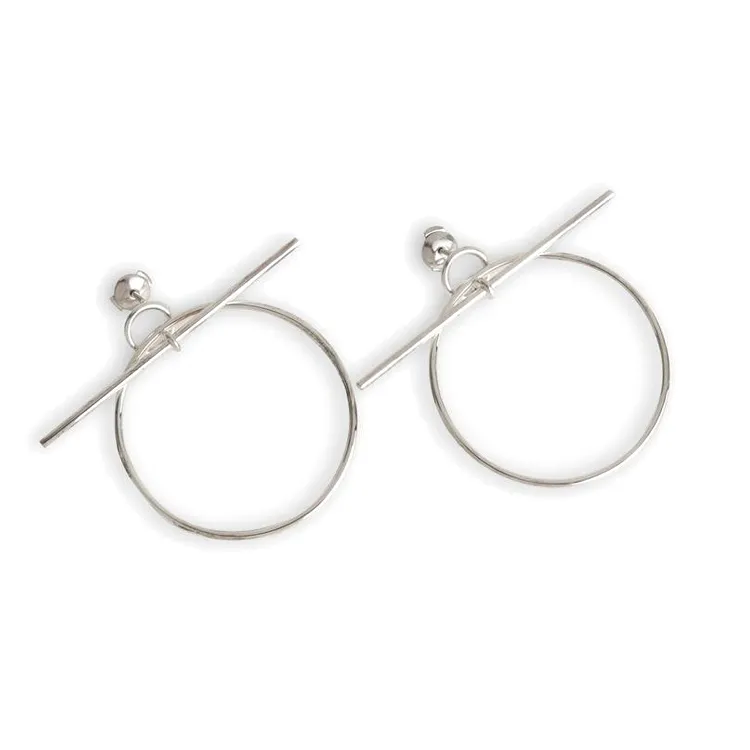 HERMES 925 Sterling Silver Earrings Women's Silver-2