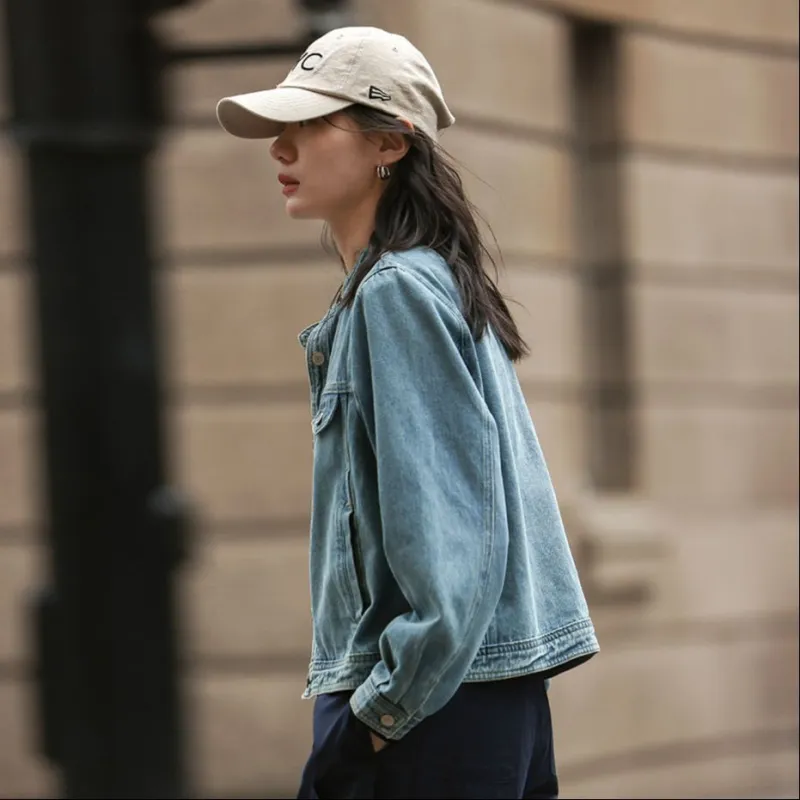 Demana Denim Jacket Women's Medium Denim Blue-2