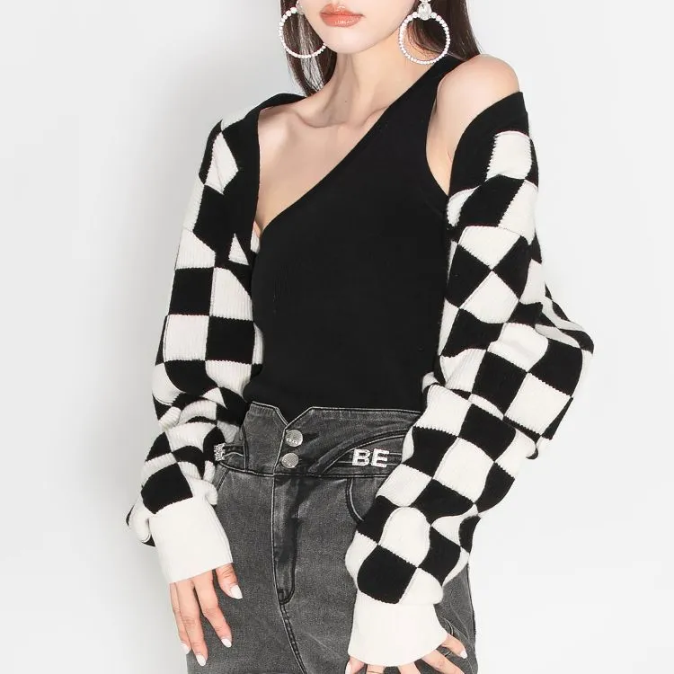 Bebe Sweater Women's Black White-3