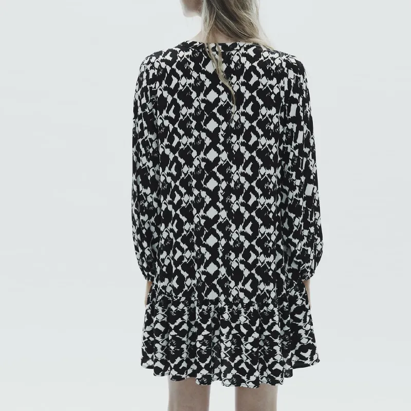ZARA Long-Sleeved Dresses Women's Black-3