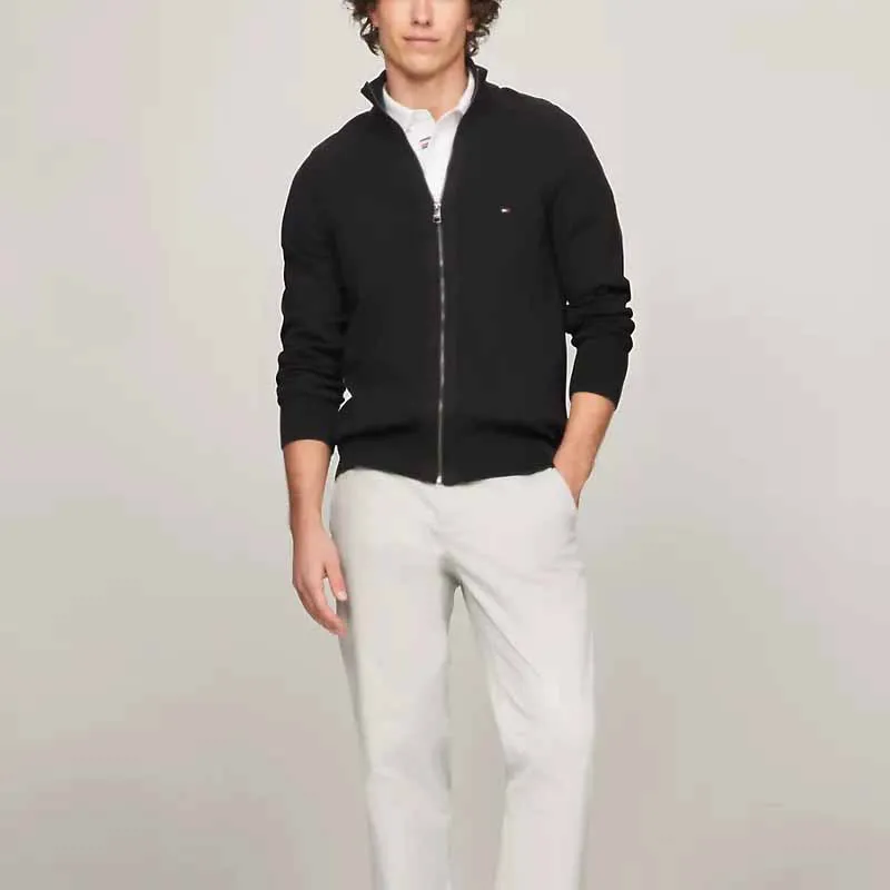 Tommy Hilfiger Knitted Fabric Cardigan Men's Black-3
