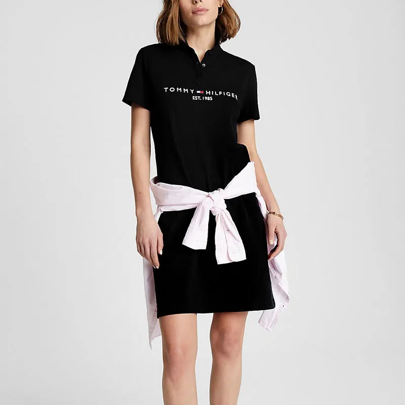 Tommy Hilfiger Short Sleeved Dress Women's Black-1