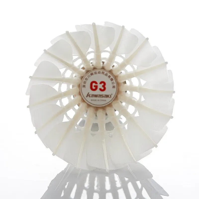Kawasaki Kawasaki Club Collection Gold No. 3 Goose Feather Shuttlecock 12 Pack Goose Feather Match Ball Shuttlecocks-4