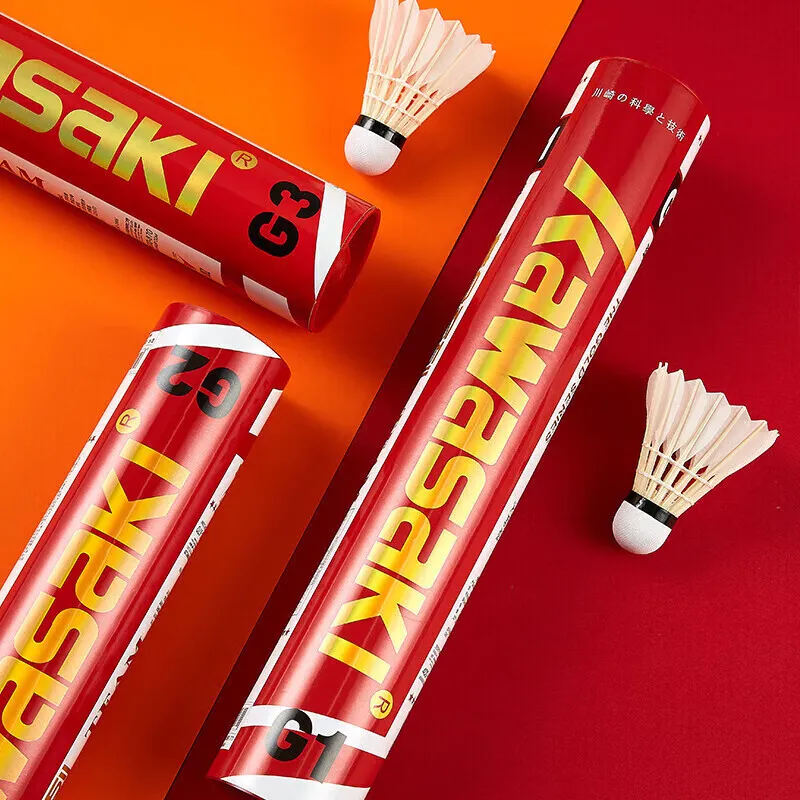 Kawasaki Kawasaki Club Collection Gold No. 3 Goose Feather Shuttlecock 12 Pack Goose Feather Match Ball Shuttlecocks-3