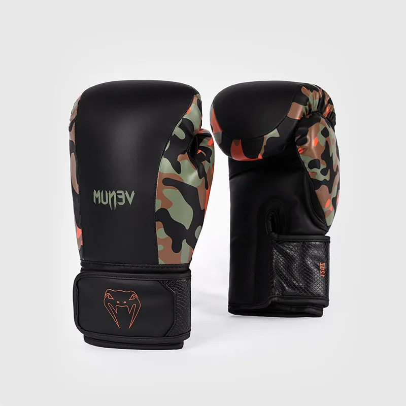 VENUM Boxing Gloves PU Training Unisex Black/Khaki Camouflage-3