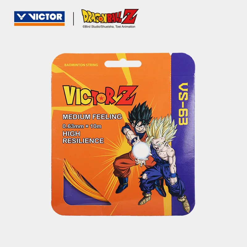 VICTOR Badminton Racket Strings Bright Yellow/Neon Orange Nylon Unisex 0.63mm X 10m-1