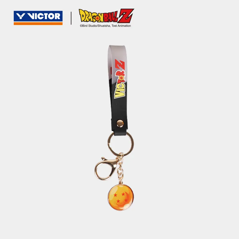 VICTOR Badminton Souvenirs 3×1.5×16cm Black Yellow Zinc Alloy+PVC Unisex Keychain-2