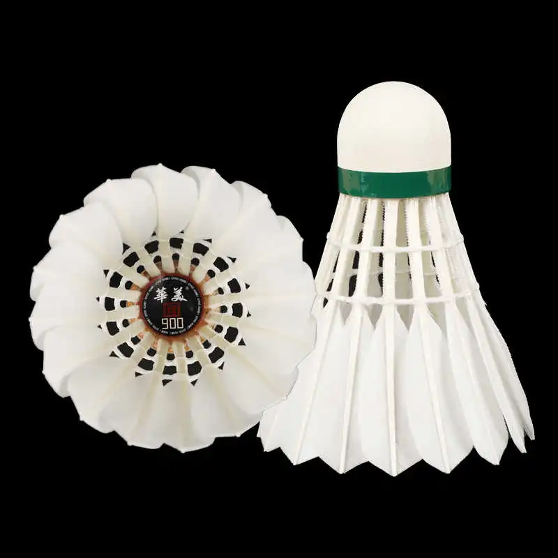 HUAMEIYUNDONGHUWAI GT900 Goose Feather Shuttlecock 12 Pack Goose Feather All Round Goose Feather Shuttlecocks-2