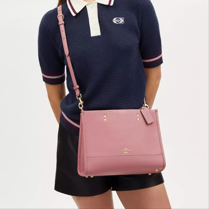 COACH Dempsey Cow Leather Tote Bag Shopping Bag Handbag Shoulder Bag Crossbody Bag Large Size Women's Pink-4