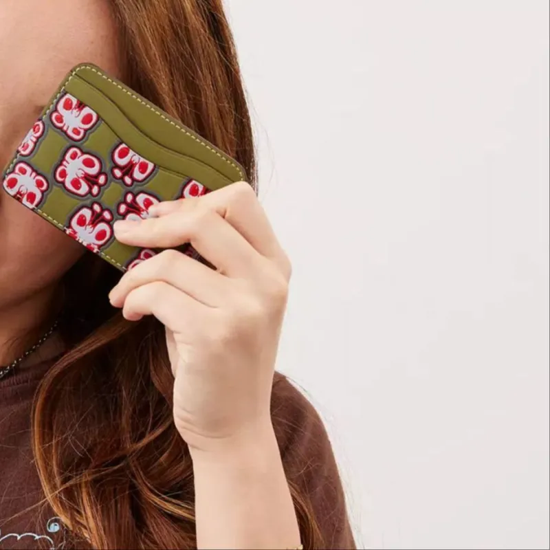 Coachtopia Leather Wallets Card Holders Women's Olive Green-3