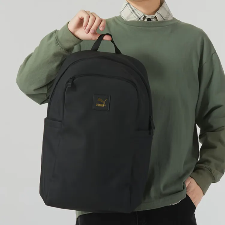 PUMA Artificial Leather Laminated Fabric Backpack Medium Size Unisex Black-5