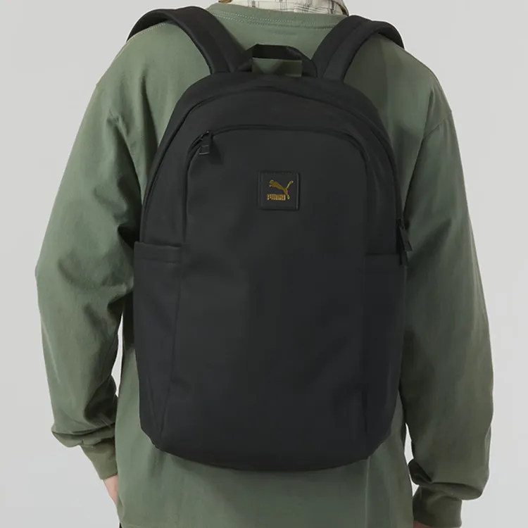PUMA Artificial Leather Laminated Fabric Backpack Medium Size Unisex Black-6