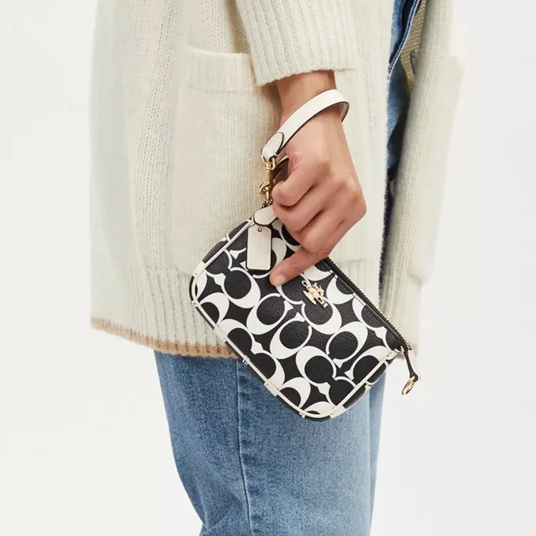 COACH Nolita Leather Shoulder Bag Handbags Mini Women's Black White-3