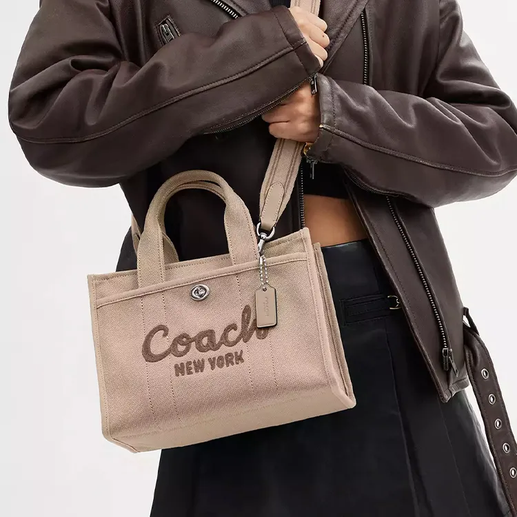COACH Cargo Canvas Canvas Bag Tote Shopping Bag Shoulder Bag Crossbody Bag Handbag Large Size Women's Natural-4