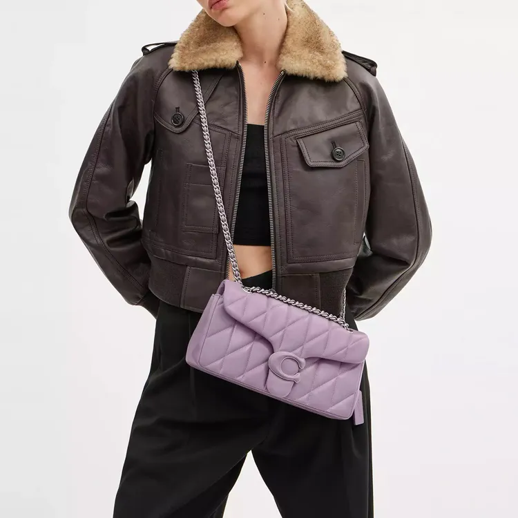 COACH Tabby Nappa Leather Vagabond Bag Crossbody Bag Shoulder Bag Medium Size Women's Light Purple-5