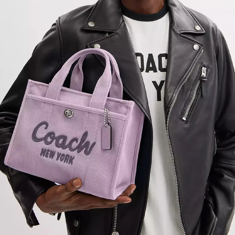 COACH Cargo Canvas Tote Bag, Shopping Bag, Shoulder Bag, Crossbody Bag, Handbag Medium Size Unisex Light Purple-6