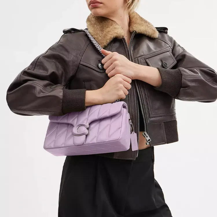 COACH Tabby Nappa Leather Vagabond Bag Crossbody Bag Shoulder Bag Medium Size Women's Light Purple-6