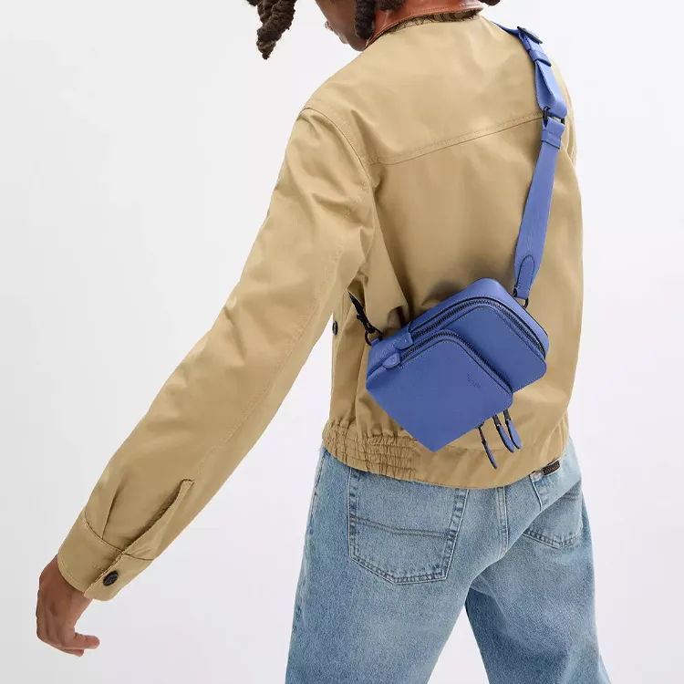 COACH Gotham Leather Shoulder Bag Crossbody Bag Mini Men's Blueberry-4