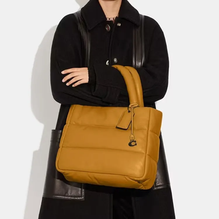 COACH Pillow Nappa Leather Cloud Bag Tote Bag Shopping Bag Shoulder Bag Handbag Large Size Women's Mustard Yellow-4