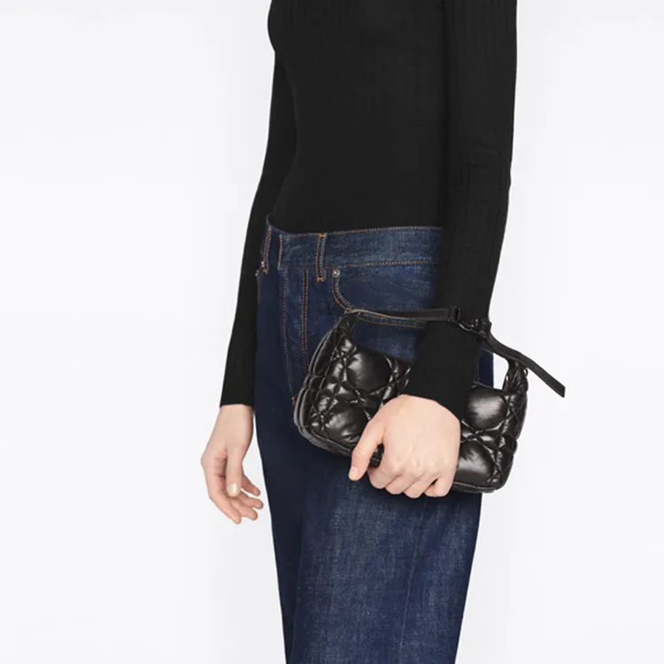 DIOR DiorTravel Cow Leather Handbag Clutch Medium Size Women's Black-5