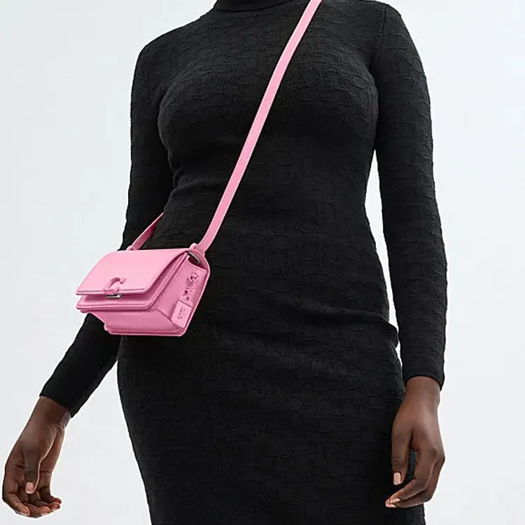 COACH Bandit Cow Leather Shoulder Bag, Crossbody Bag Trumpets Women's Bright Pink-5