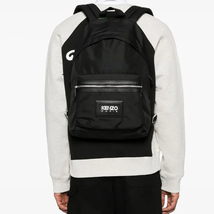 KENZO Logo Patch Zipped Backpack-4