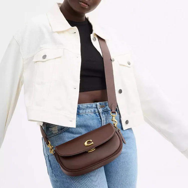 COACH Saddle Cow Leather Saddle Bag Handbag, Shoulder Bag, Crossbody Bag Women's Brass And Maple-3