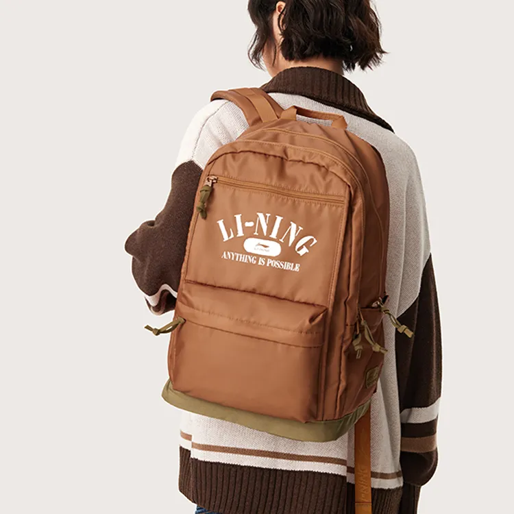 LiNing Polyester Backpack Unisex Amber Brown-8