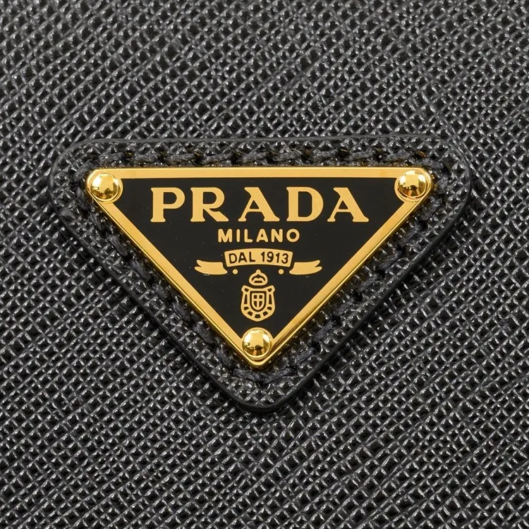PRADA Leather Tote Bag, Shopping Bag, Shoulder Bag, Crossbody Bag, Handbag Women's Black-5