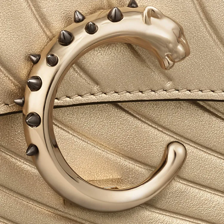 CARTIER Panthère De Cartier Calfskin Shoulder Bag Mini Women's Gold-6