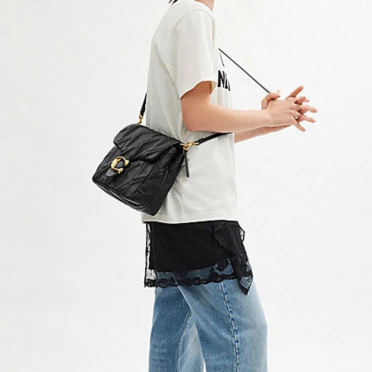 COACH Times Square Tabby Sheepskin Crossbody Bag, Shoulder Bag Medium Size Women's Black-4
