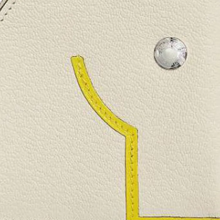 HERMES Paddock Mysore Goat Skin Coin Purse Regular Women's White & Yellow-2