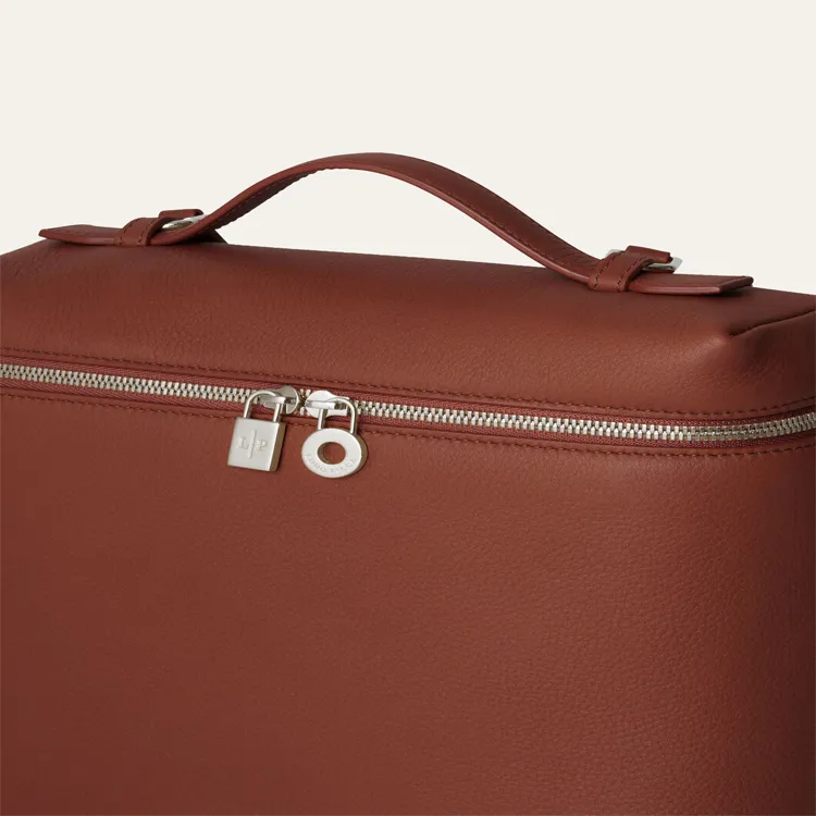 Loro Piana Calfskin Backpack Women's Dark Brown-4