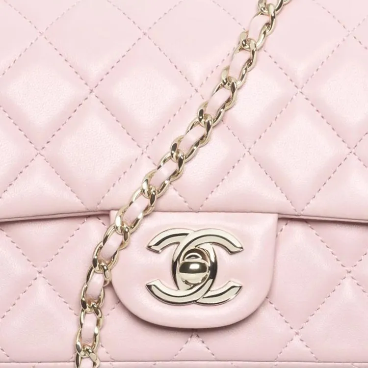 CHANEL Lambskin Shoulder Bag Mini Women's Light Pink-4