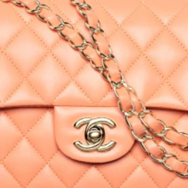 CHANEL Classic Flap CF Lambskin Shoulder Bag, Crossbody Bag, Handbag Trumpets Women's Light Orange-4