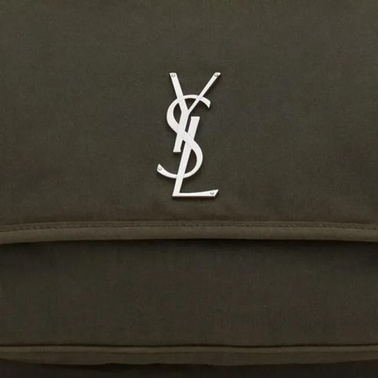 SAINT LAURENT Niki Cotton Shoulder Bag Crossbody Bag Men's Dark Khaki-5