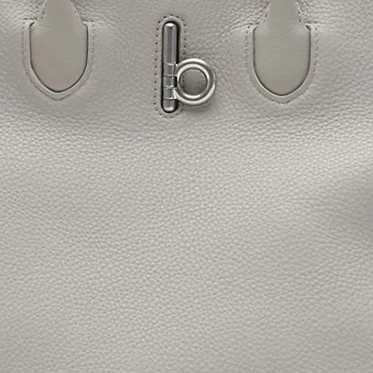 Burberry Calfskin Tote Bag, Shopping Bag, Handbag Trumpets Women's Bittern Gray-3