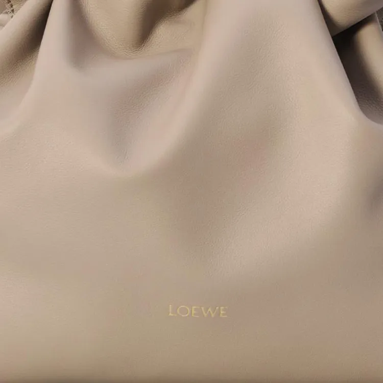 LOEWE Flamenco Napa Calf Leather Clutch Medium Size Women's Sand-5