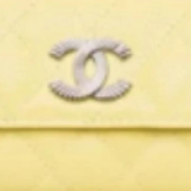 CHANEL Calfskin Wallet Women's Light Yellow-1