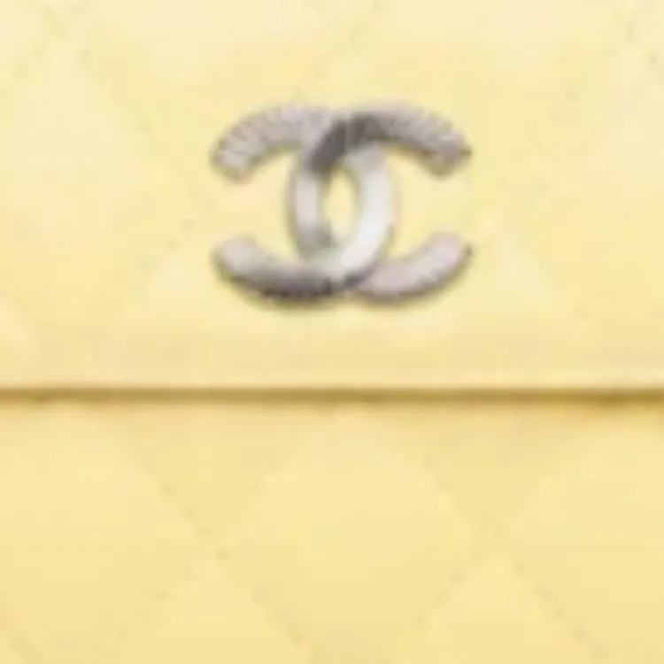 CHANEL Calfskin Wallet Women's Light Yellow-1