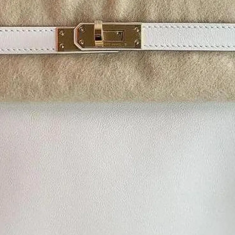 HERMES Kelly Swift Calfskin Kelly Bag Handbags Regular Women's M4 Gris Pale Cream Gray-4