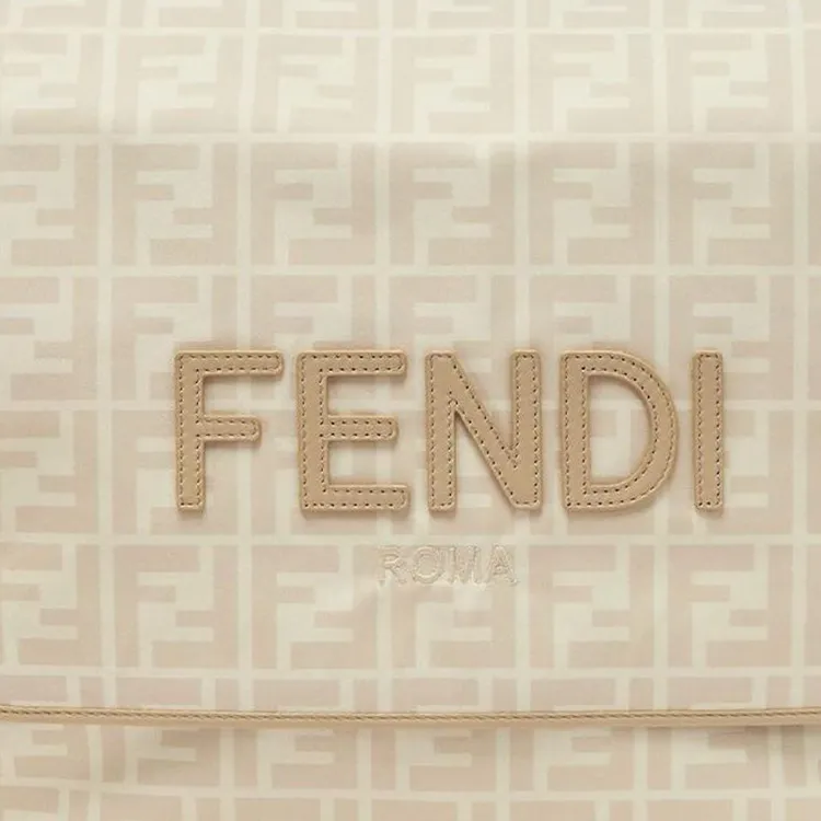 FENDI Nylon Shoulder Bag Crossbody Bag Women's Beige-4