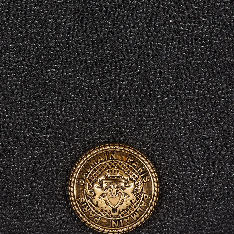 BALMAIN Grained Calfskin Clutch Women's Black-4