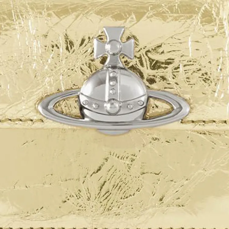 Vivienne Westwood Leather Wallet Small Size Women's Gold-3