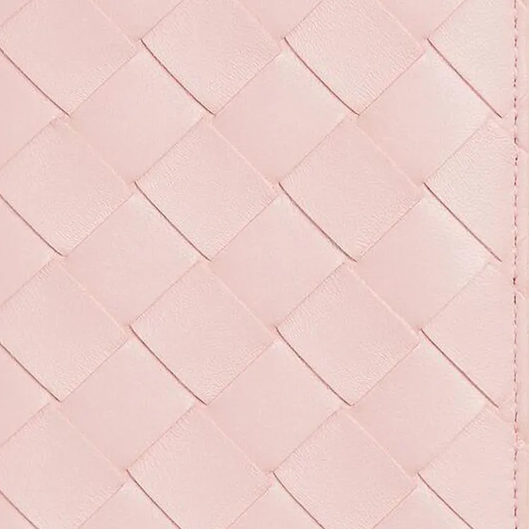 Bottega Veneta Intrecciato Sheepskin Wallet Small Size Women's Rose Pink-4