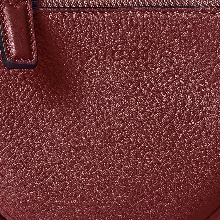 GUCCI Grained Leather Shoulder Bag Extra Mini Men's Ancora Red-5