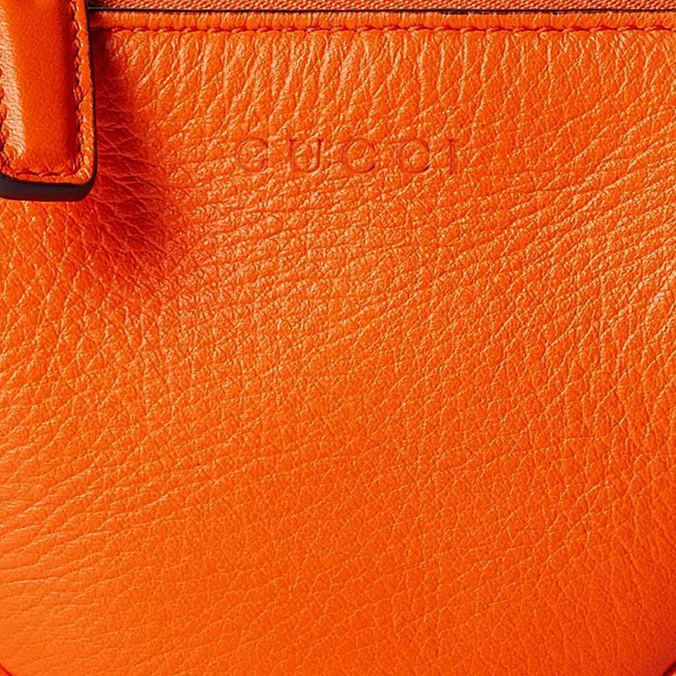GUCCI Leather Crossbody Bag, Shoulder Bag Extra Mini Unisex Orange-5